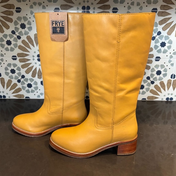Frye Shoes - Frye Yellow boots, brand new with tags, women’s size 8. Accepting offers!